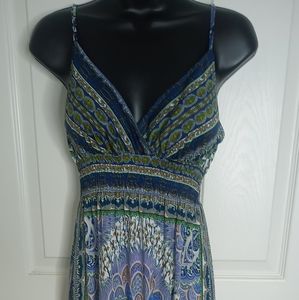 She's Cool dress, size M, blue/multi colored.
